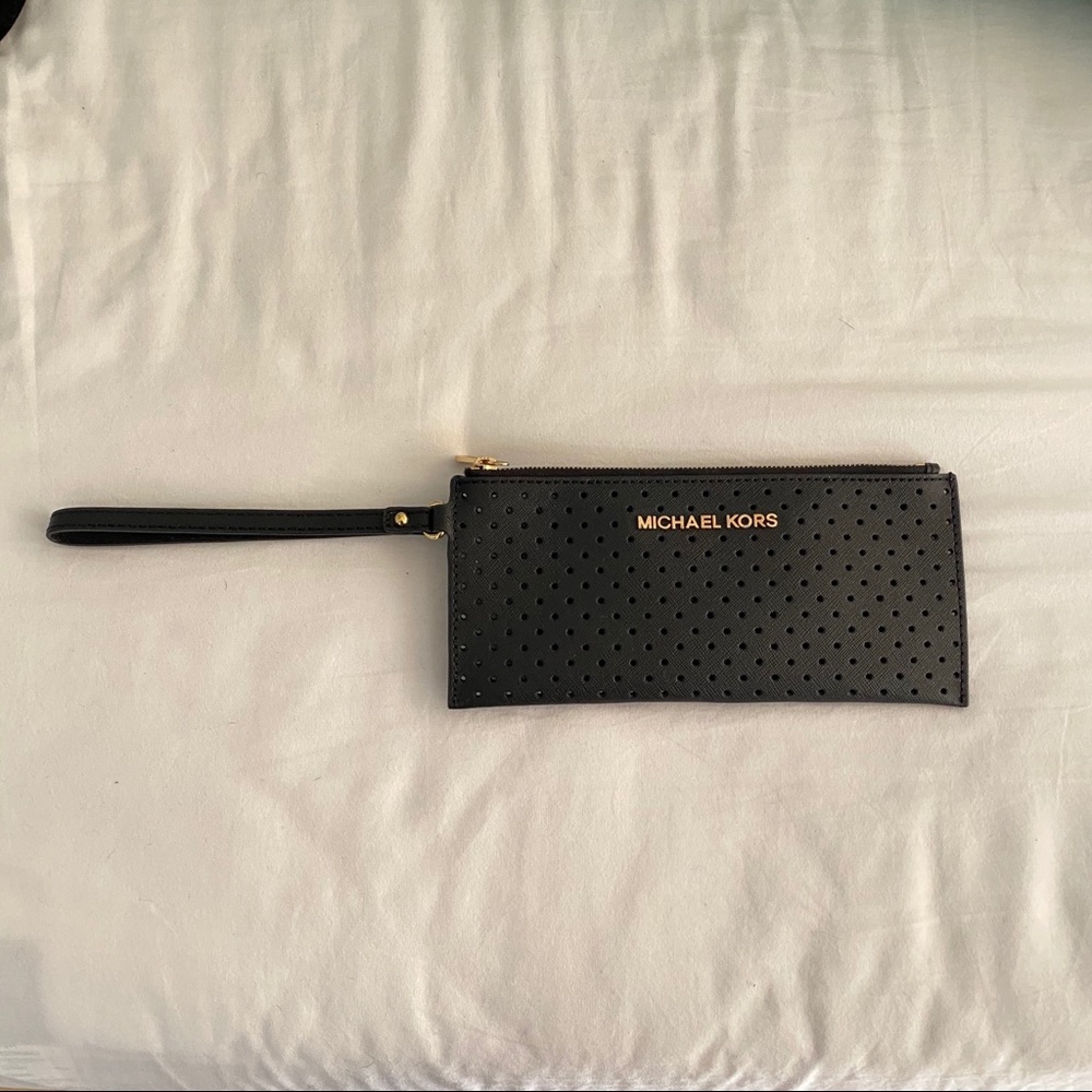 Michaels Kors perforated clutch wallet wristlet